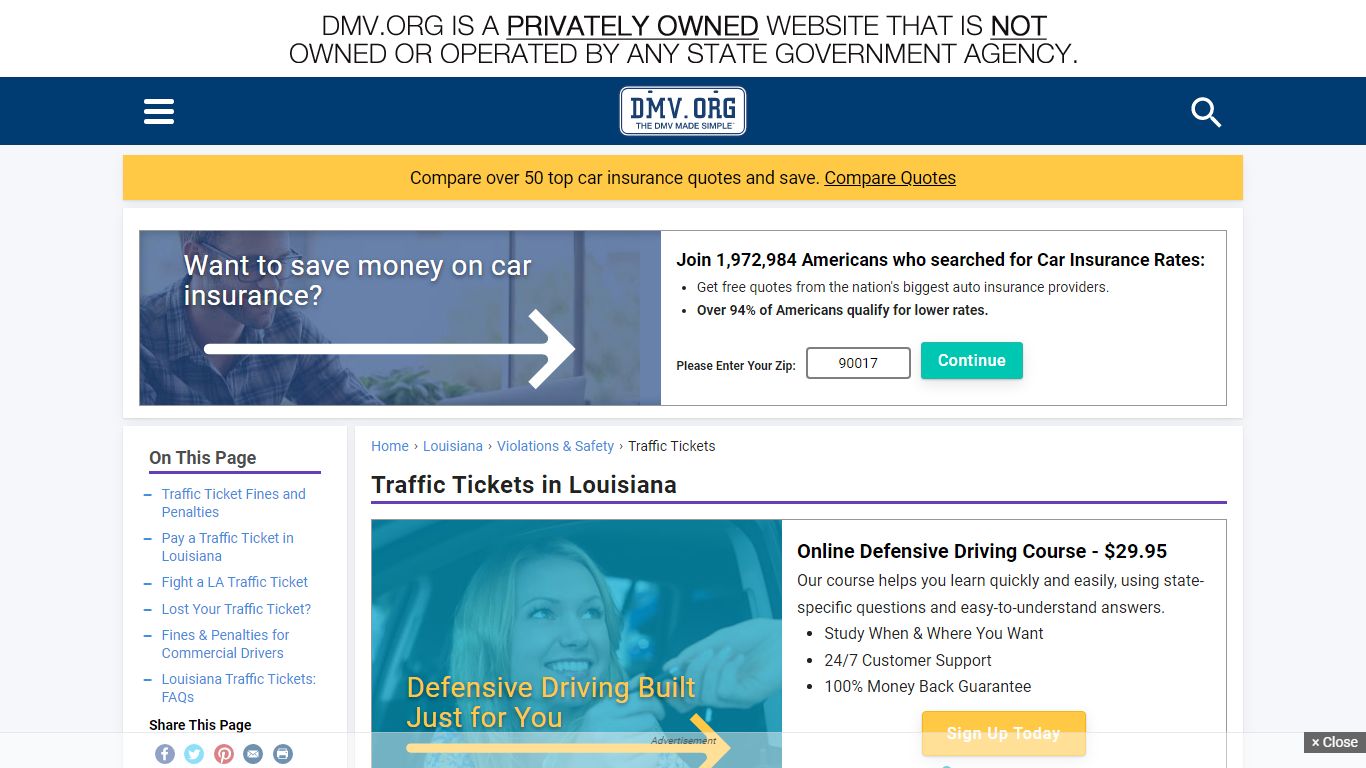 Louisiana Traffic Tickets & Violations | DMV.ORG